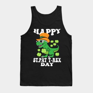 Happy St Pat T-Rex Day Dino Saurus St Patricks Day Tank Top